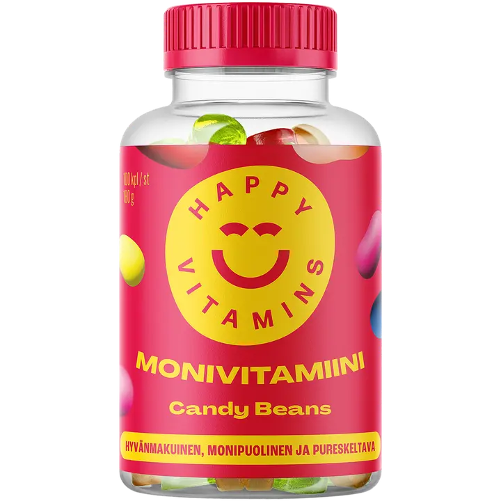 SportLife Foods HAPPY VITAMINS Candy Beans 100 kpl monivitamiini-Happy Vitamines SportLife Foods HAPPY VITAMINS 糖果豆 100 粒多种维生素
