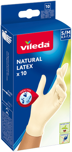Vileda Natural Latex 10 kertakäyttökäsine koko S/M