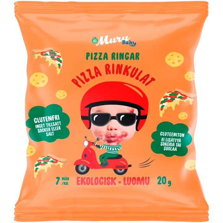 Muru Baby Luomurinkulat pizza maissi-tomaatti-oregano 7 kk 20 g|Muru Baby 有机披萨卷 玉米番茄牛至 7 个月 20 g