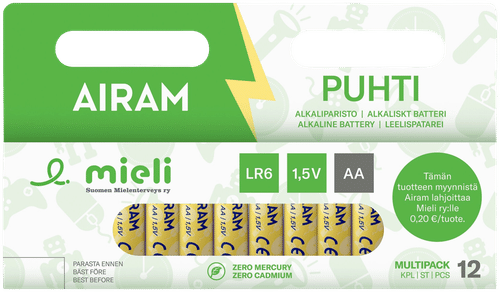 Airam Mielinauha Puhti电池 LR6 AA 12节装