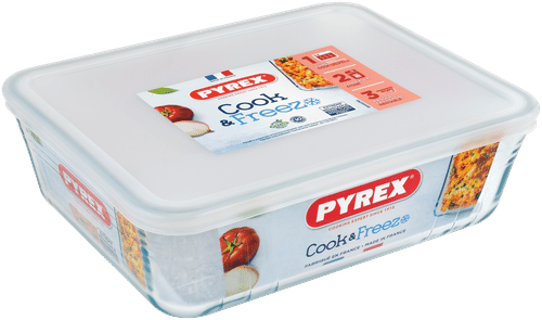 Pyrex 玻璃烤盘与盖子(Cook & Freeze) 25x19cm