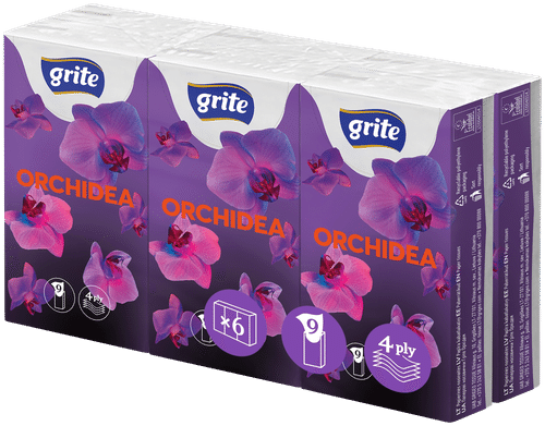 Grite nenäliina Orchidea 6x9kpl