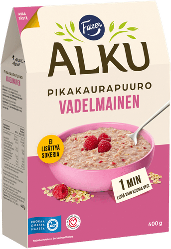 Fazer Alku Vadelmainen pikakaurapuuro 400 g|Fazer 阿尔库 覆盆子味速溶燕麦粥 400 g