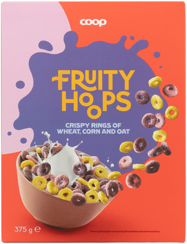 Coop Fruity Hoops rapeat rinkulat 375 g|Coop 水果圈脆环 375 g