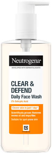 Neutrogena® Clear & Defend 2% Salicylic Acid Face Wash, 200 ml