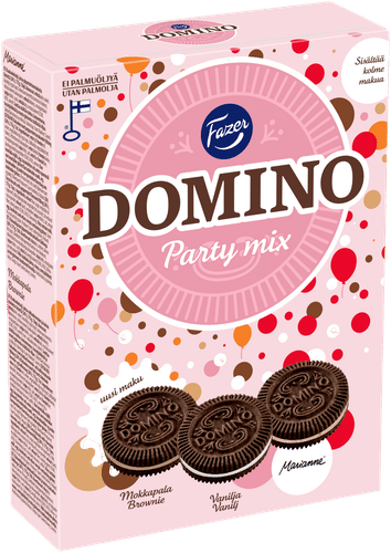 Fazer Domino 派对混合饼干精选 525g|Fazer Domino Party Mix keksilajitelma 525g