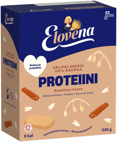 Elovena 8x30克蛋白质全麦零食饼干|Elovena 8X30g proteiini täysjyvävälipalakeksi