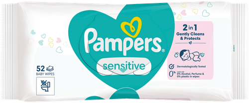 Pampers 敏感肌婴儿湿巾 清洁湿巾 52kpl|Pampers Sensitive Baby Wipes puhdistuspyyhe 52kpl
