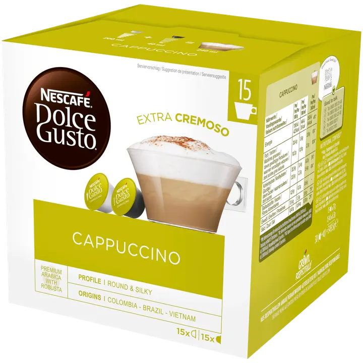 Nescafé Dolce Gusto 30kaps/349,5g Cappuccino maitokahvikapseli|Nescafé Dolce Gusto 30粒/349.5g 卡布奇诺牛奶咖啡胶囊