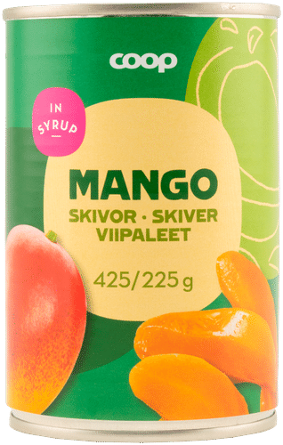 Coop mangoviipaleet sokeriliemessä 425/225 g