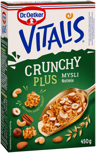 Dr. Oetker Vitalis Crunchy Plus Nutmix mysli 450 g|Vitalis 博士奥克特 Vitalis Crunchy Plus 坚果混合麦片 450 g