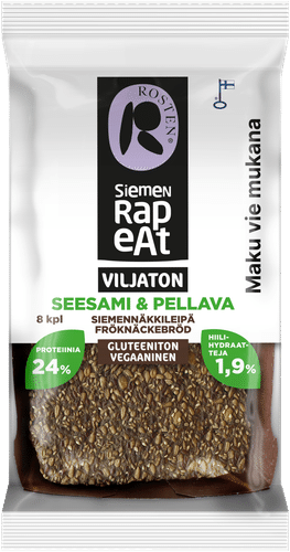 Rosten 种子脆片 无谷物芝麻亚麻籽薄脆 170 g|Rosten Siemenrapeat Viljaton siemennäkkileipä Seesami & pellavansiemen 170 g