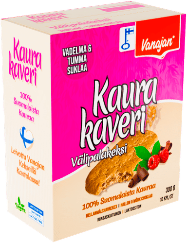 Vanajan 燕麦伙伴 覆盆子黑巧克力零食饼干 10块装 30g|Vanajan Kaurakaveri Vadelma tumma suklaa välipalakeksi 10 x 30g