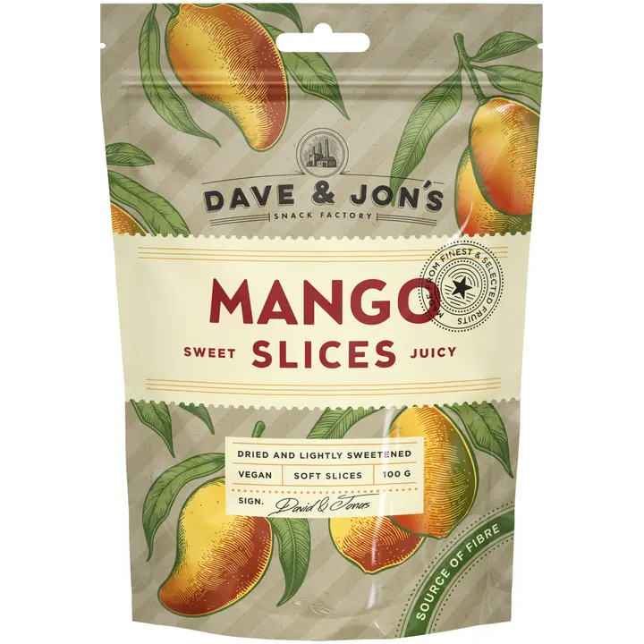 Dave&Jons kuivattu mango 100 g-Dave&Jons 芒果干 100 g