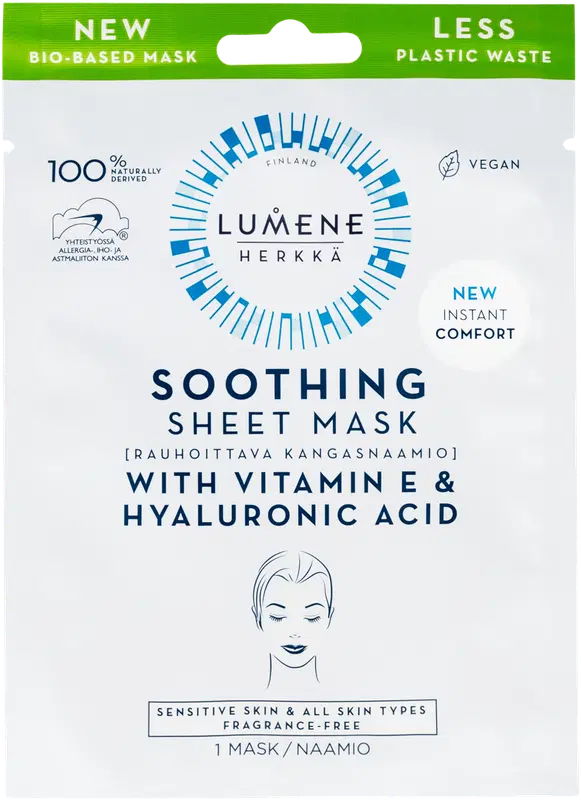 Lumene 舒缓面膜布 1 kpl|Lumene HERKKÄ Rauhoittava kangasnaamio 1 kpl