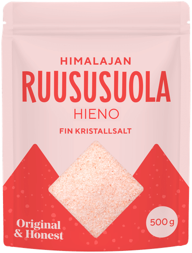 Organic Health Original & Honest 喜马拉雅玫瑰盐细盐 500g|Original & Honest himalajan ruususuola hieno 500g