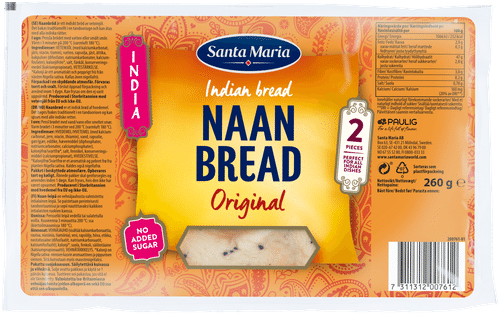 Santa Maria 原味印度烤饼 260g|Santa Maria Naan Bread Original Naanleipä 260g