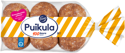 Fazer Puikula 100Kaura 9kpl 540g, kauraleipä|Fazer Puikula 100Kaura 9片装 540g 燕麦面包