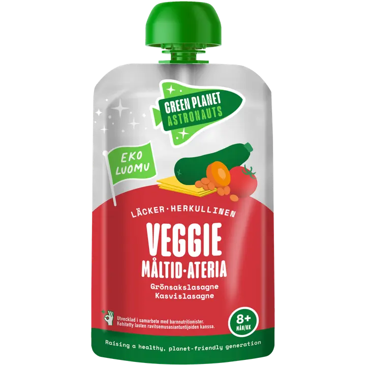 Green Planet Astronauts Luomu Veggie-ateria Kasvislasagne 120g 8kk+|Green Planet Astronauts 有机素食餐蔬菜烤宽面条 120 克 8 个月+