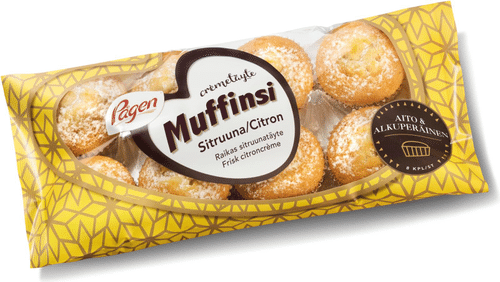 Pågen Crémetäytemuffinsi sitruuna täytemuffinsit 280g 8kpl|Pågen 奶油夹心松饼 柠檬味 夹心松饼 280克 8kpl