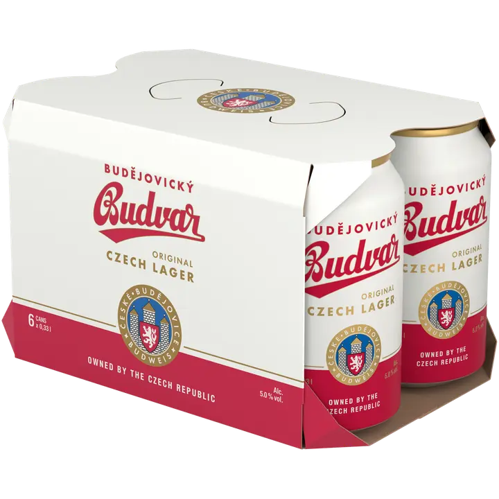 6-pack Budejovicky Budvar Original Czech lager 5% 0,33l oluttölkki|Budvar 6 件装 Budejovicky Budvar 原装捷克饮料 5% 0.33l 饮料罐