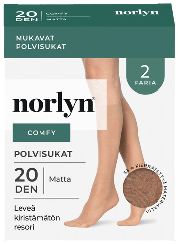 Norlyn 女式中筒袜舒适2双装20丹尼尔