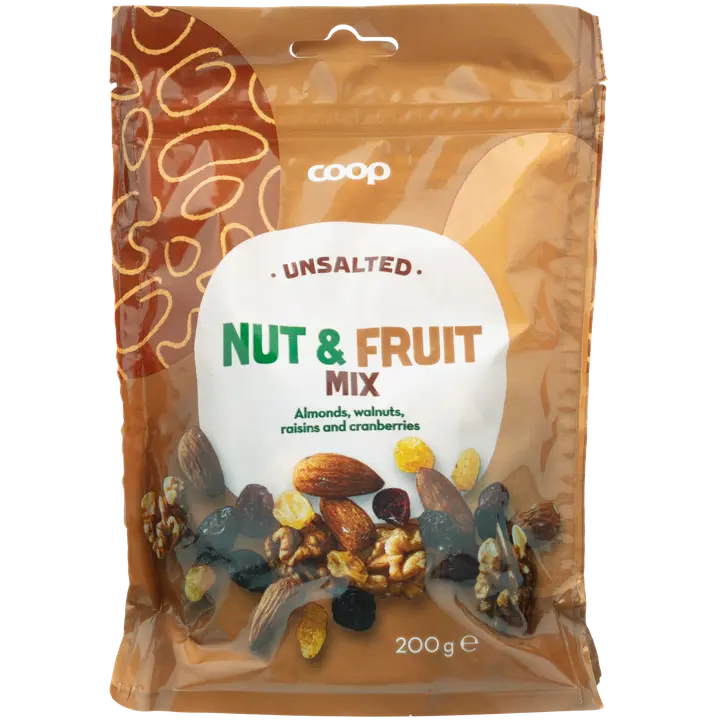 Coop pähkinä- ja hedelmäsekoitus 200 g suolaamaton-Coop 坚果和水果混合物 200 克 无盐