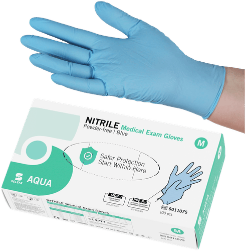 Tutkimuskäsine SELEFA®Aqua M sin pton 100kpl nitriili