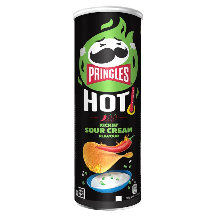 PRINGLES Hot Kickin' Sour Cream 160g-Pringles 热踢酸奶油 160g