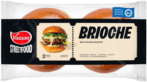 Vaasan Street Food Brioche burgerisämpylä 2 kpl 160 g|Vaasan 街头美食布里欧修汉堡面包 2个 160 g