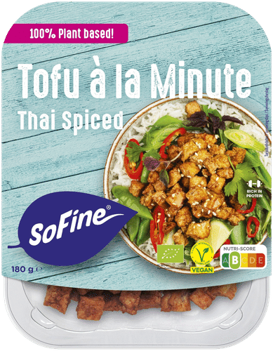 SoFine Tofu à la minute tofukuutiot thai spiced luomu 180g