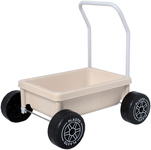 Plasto 幼儿手推车 软静音轮 柔和中性色 可调高度 48 cm|Plasto taaperokärry pehmeät ja hiljaiset pyörät soft neutrals korkeus 48 cm