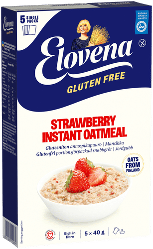Elovena 200g gluteeniton mansikka annospikapuuro|Elovena 200克无麸质草莓即食粥