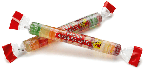 Haribo 巨型轮盘45克糖果棒|HARIBO Mega Roulette 45g Karkkipatukka