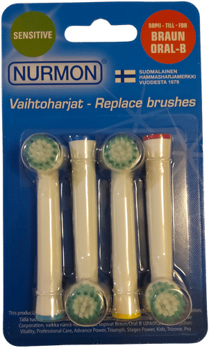 Nurmon 替换刷头-4敏感型,兼容Oral-B