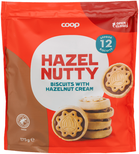 Coop 榛子酱夹心饼干 175 g|Coop keksi hasselpähkinäkreemillä 175 g