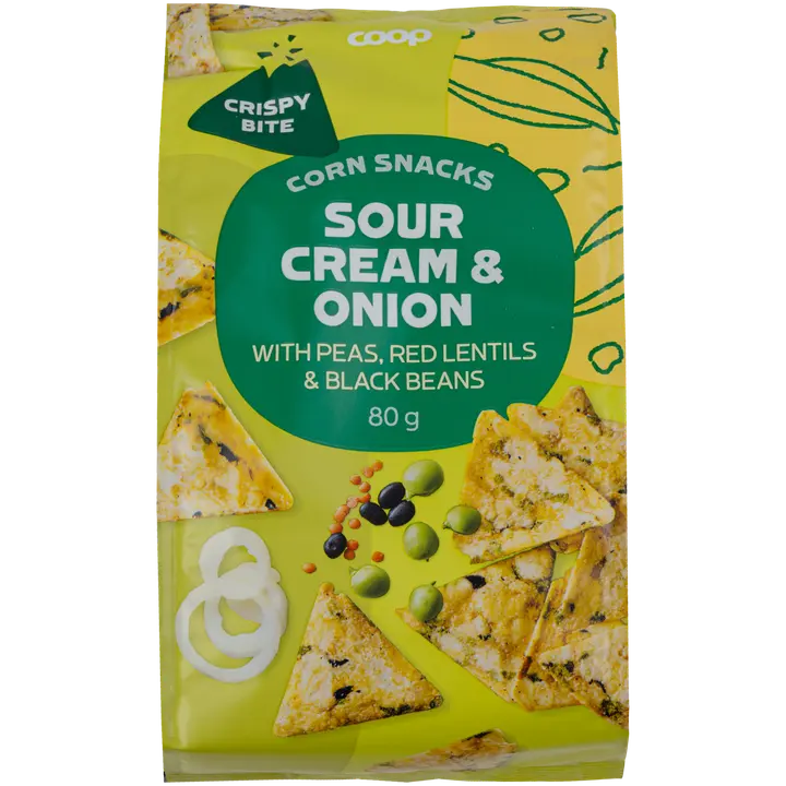Coop maissisnacks Sour cream & onion 80 g-Coop 玉米零食 酸奶油和洋葱 80 g