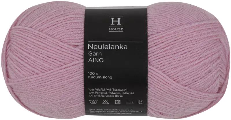 House Aino 羊毛混纺线 100克 粉雾 14867|House lanka Aino villasekoite 100 g pink mist 14867