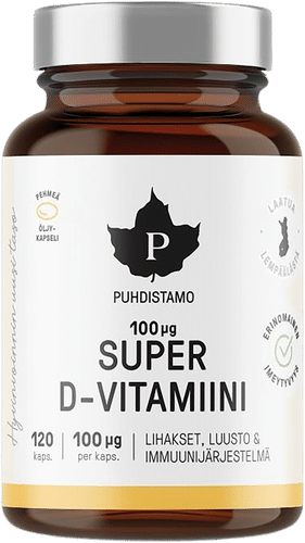 Puhdistamo 超级维生素D 100微克 120 kapselia