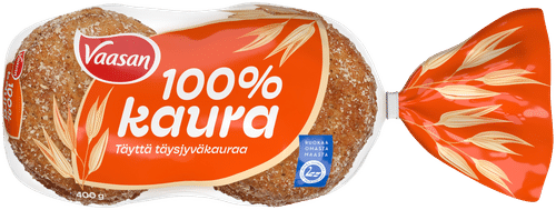 Vaasan 100 % Kaura 400g 6 kpl halkaistu kaurapalaleipä|Vaasan 100%燕麦面包400g 6个对切