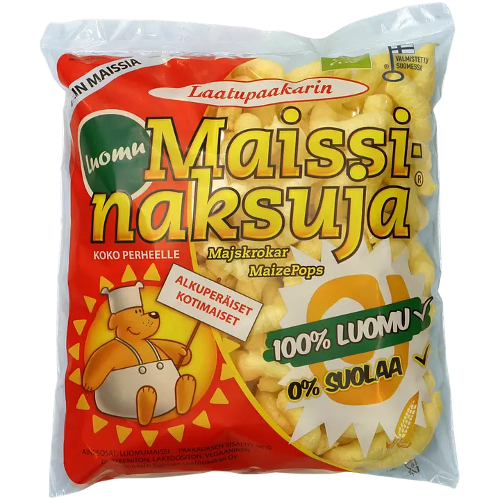 Laatupaakarin Gluteeniton Luomu Maissinaksuja 90g-Laatupaakari n 无麸质有机玉米零食 90g