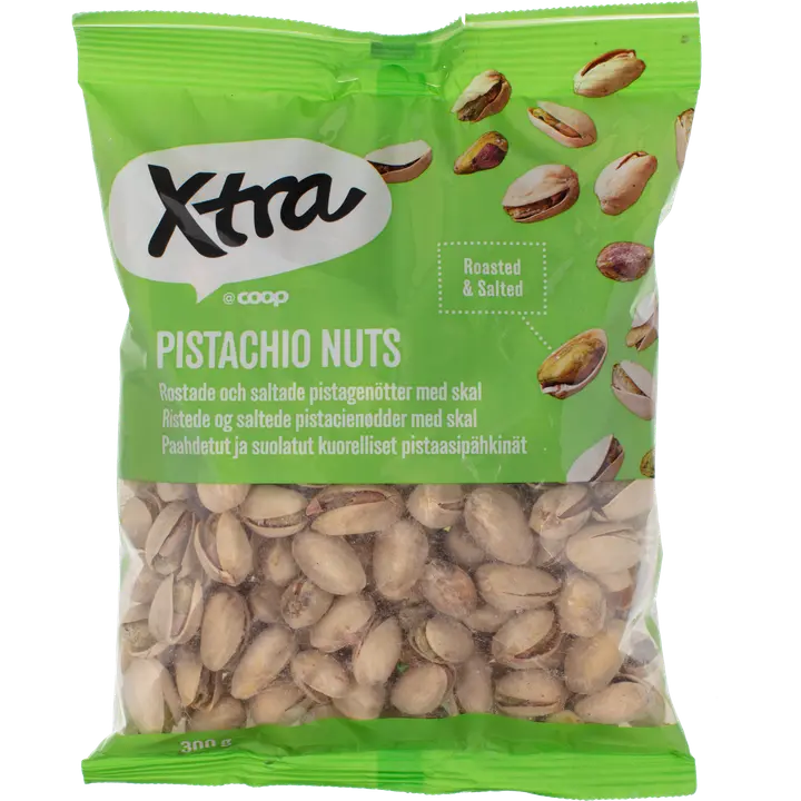 Xtra pistaasipähkinät paahdetut & suolatut 300 g-Xtra 烤和盐腌开心果 300 g