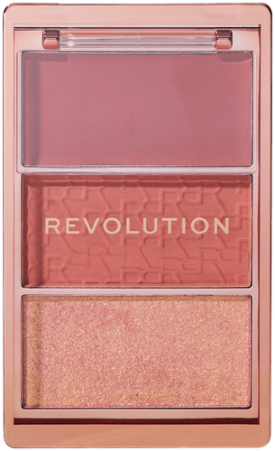 Makeup Revolution poskipuna- ja korostusmeikkipaletti 3 sävyä aura points rose