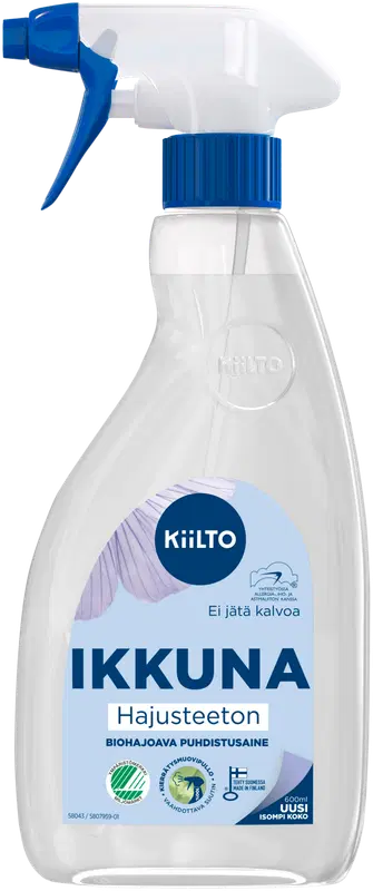 Kiilto 可生物降解窗户清洁喷雾 无香型 600 ml|Kiilto Ikkuna biohajoava puhdistussuihke Hajusteeton 600 ml