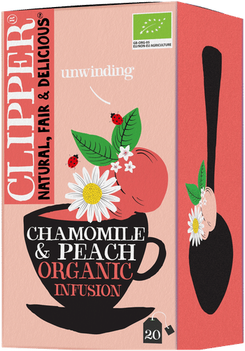 Clipper Luomu Yrttihauduke, kamomilla & persikka 20ps / 30g|Clipper 有机草药炖菜,洋甘菊和桃子 20 粒 / 30g