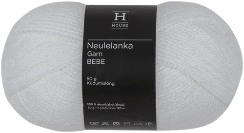 House Bebe纱线 50克 白色 208|House lanka Bebe 50 g valkoinen 208