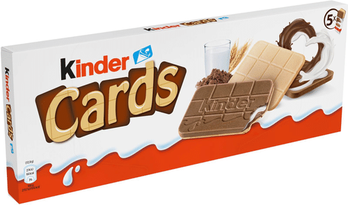Kinder 卡片威化饼(牛奶夹心与可可夹心)2片×5|Kinder Cards Vohveli maitotäytteellä ja kaakaotäytteellä 2kpl x 5