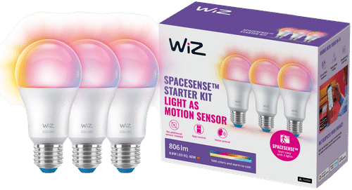 WiZ 智能灯泡 E27 A60 8.5W RGB Wi-Fi,3只装|WiZ älylamppu E27 A60 8.5W RGB Wi-Fi, 3 kpl:n pakkaus