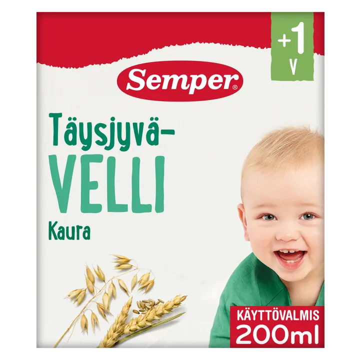 Semper Täysjyvävelli Kaura 1v käyttövalmis velli 200ml|Semper 全麦麸皮 燕麦 1 年即用型麸皮 200ml