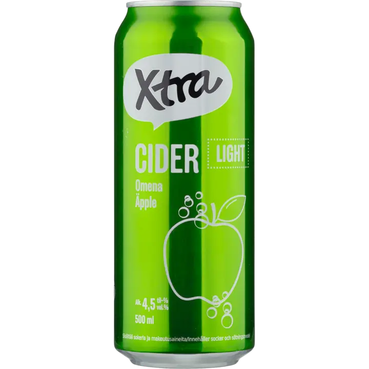 Xtra Omenasiideri Light 4,5% 500ml kevyt omenasiideri|Xtra 淡味苹果饮品 4.5% 500ml 淡味苹果饮品